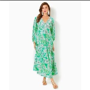 Lilly Pulitzer Mindy Beaded Silk Caftan
